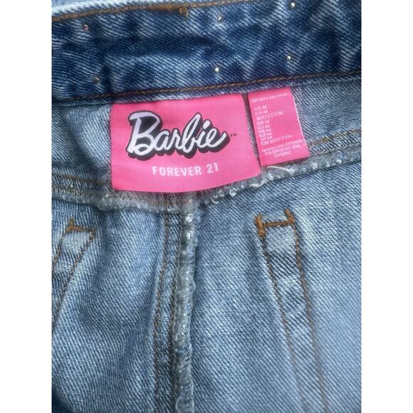 Forever 21 Barbie Graphic Denim Mini Skirt rhinestone sequin-embellished. SZ-M. - Picture 6 of 6